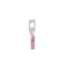 zapata terminal de compresión burndy para tornillo de 14 y calibre 8 awg  barril largo211855