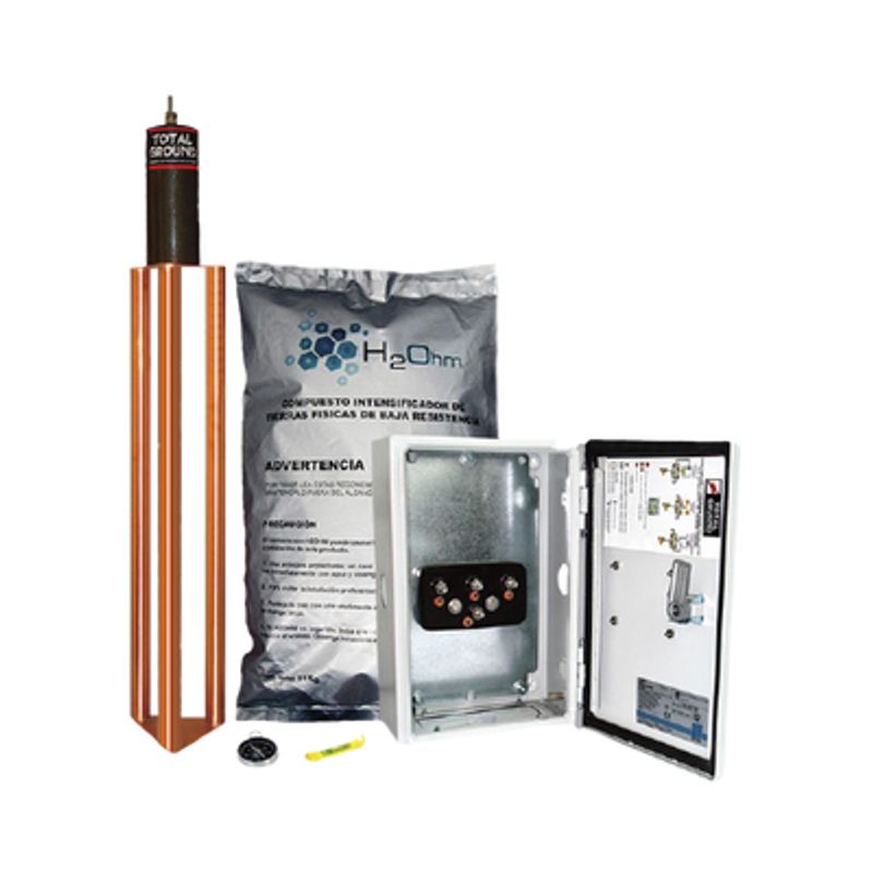Kit De Puesta A Tierra De 45 A Con Electrodo Filtro Acoplador Y Compuesto H2ohm.