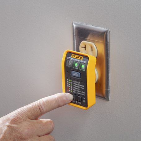 Probador De Tomacorriente Eléctrico Estándar O Gfci Con Senal Acústica Con Leds De Alto Brillo Y Gráfico Incluido Para Verificar