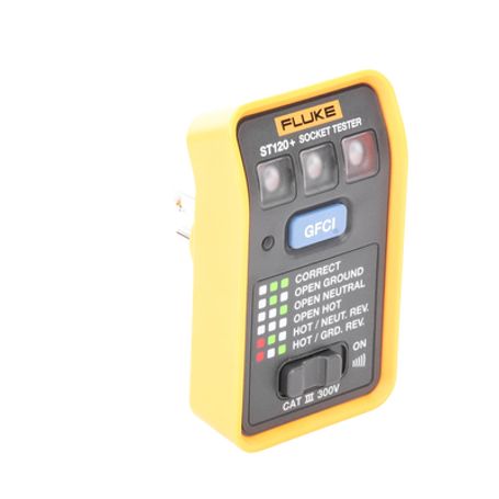Probador De Tomacorriente Eléctrico Estándar O Gfci Con Senal Acústica Con Leds De Alto Brillo Y Gráfico Incluido Para Verificar