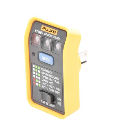 Probador De Tomacorriente Eléctrico Estándar O Gfci Con Senal Acústica Con Leds De Alto Brillo Y Gráfico Incluido Para Verificar