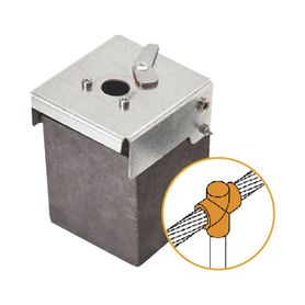 molde de grafito vertical unión en t vertical de cable 20 awg pasante con pica de 58 in terminal