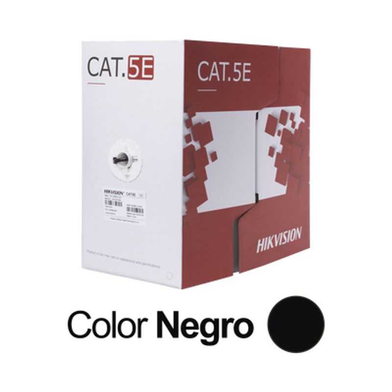 Bobina De Cable Utp 305 Mts / Cat 5e (24 Awg) / Color Negro / Pe / Uso En Exterior / 100 Cobre / Aplicaciones De Cctv Redes De D