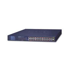 switch no administrable 24 puertos poe 10100 8023afat 2 combo tpsfp gigabit y pantalla lcd para monitoreo y configuración básic