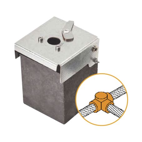 molde de grafito horizontal unión en t horizontal de cable 20 awg pasante con cable 20 awg terminal