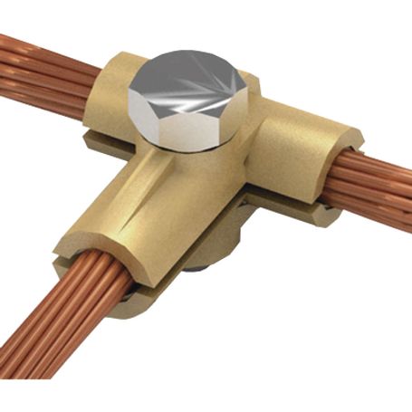 Conector Tipo T De Latón Para Diametro 5070 Mm2 Cable (1/02/0 Awg) Conector Tipo T De Latón Para Diametro 5070 Mm2 Cable (1/02/0 Awg)