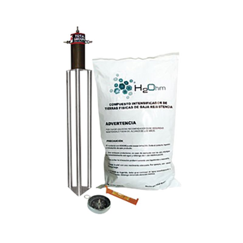 Kit Antivandalico De Puesta A Tierra De 45 A Con Electrodo Acoplador En Filtro Y Compuesto H2ohm.