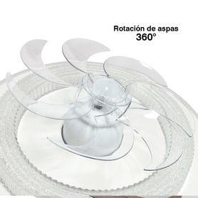 ventilador de techo con luminario led de 110 v ca 5060 hz   88 w  3 tonos de luz 6500  4 000  2 700 k  con giro 360°  diámetro 