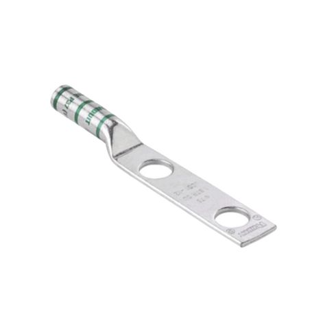 Conector De Compresión De Cobre Con 2 Orificios 3/8 Para Cable 2 Awg  1 De Espacio Entre Orificios. Paquete De 25 Piezas