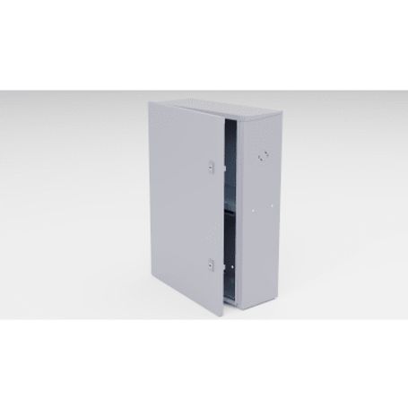 gabinete para instalación de 2 baterias  fabricado en lámina galvanizada accesorios para poste no incluidos