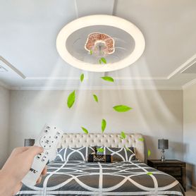 ventilador de techo con luminario led de 110 v ca 5060 hz   88 w  3 tonos de luz 6500  4 000  2 700 k  diámetro 500 mm  6 veloc