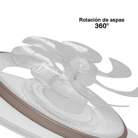 ventilador de techo con luminario led de 110 v ca 5060 hz   88 w  3 tonos de luz 6500  4 000  2 700 k  con giro 360°  diámetro 
