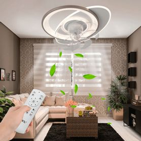 ventilador de techo con luminario led de 110 v ca 5060 hz   88 w  3 tonos de luz 6500  4 000  2 700 k  con giro 360°  diámetro 