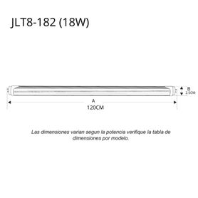  tubo led t8 18 w 1200 mm 6 500 k  blanco mate242396