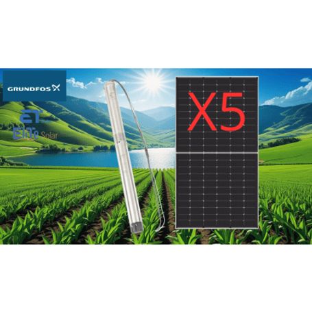 kit de bombeo solar bomba 25 kw  5 módulos solares 610w