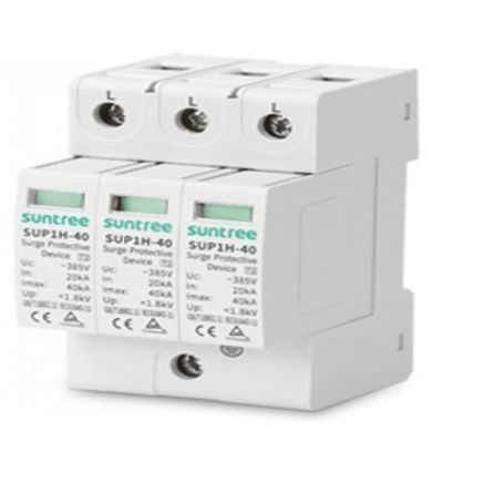 supresor de picos transitorios de voltaje disenado para sistemas fotovoltaicos uso en corriente alterna 220 vca 3 polos