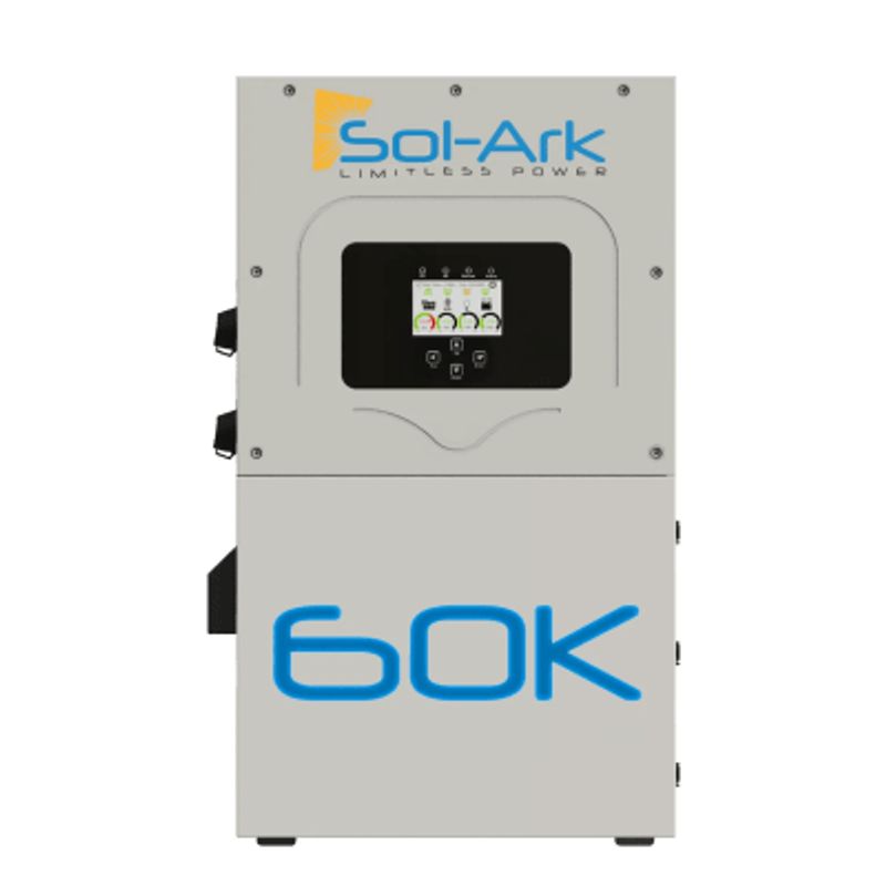 Inversor Hibrido Interactivo Solark 60 Kw 480 Vcc 3 Fases.   Wifi Incluido Ip65 Entrada De Baterias A 160800 Vcc