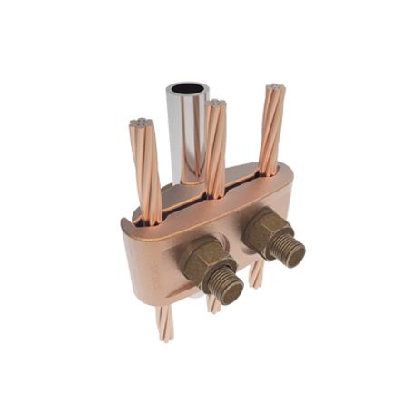 Conector Mecánico Para 3 Cables Para Calibre  4 Awg   2/0 Awg  A Tuberia De 3/8 O Varilla 5/8  3/4 Perno 3/8.
