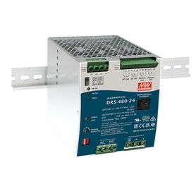 fuente de poder industrial de 480w con cargador de baterias salida 24vcc 20a para montaje riel din