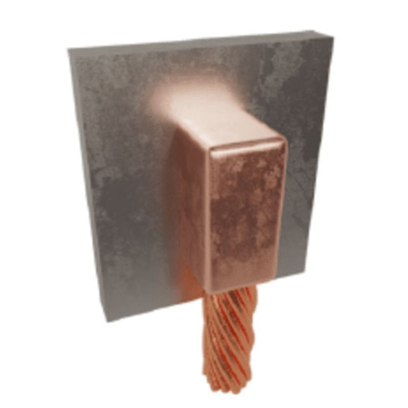 Molde Para Soldadura Exotérmica Para Cable 1/0 Awg A Superficie De Acero En Vertical A 90°