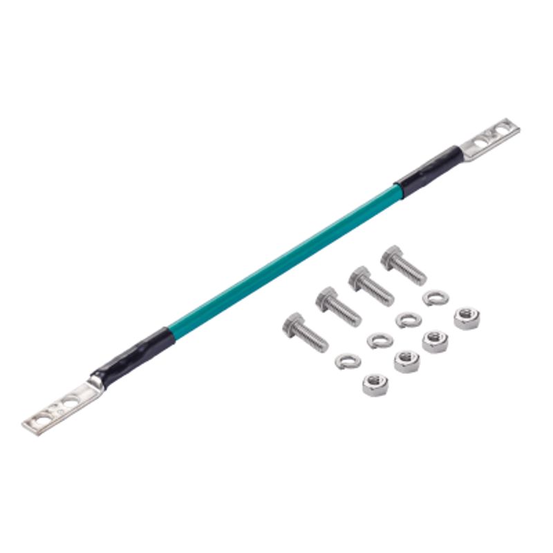 Kit De Jumper De Tierra Fisica De Cobre 6 Awg Fabricado Con Aislamiento Thw Y Terminales De Dos Orificios En Cada Extremo 30 Cm 