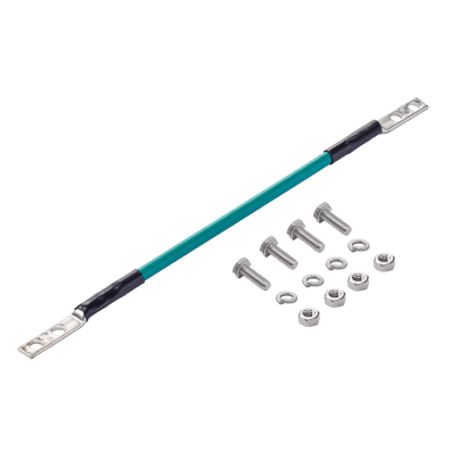 Kit De Jumper De Tierra Fisica De Cobre 6 Awg Fabricado Con Aislamiento Thw Y Terminales De Dos Orificios En Cada Extremo 30 Cm 