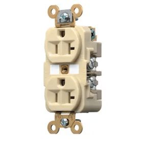 contacto dúplex 20 a 125 v  2 polos 3 hilos  color marfil nema 520r grado industrial
