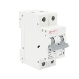protección térmica interruptor 2p 10 a  corriente alterna  400 vca para aplicación fotovoltaica montaje riel din