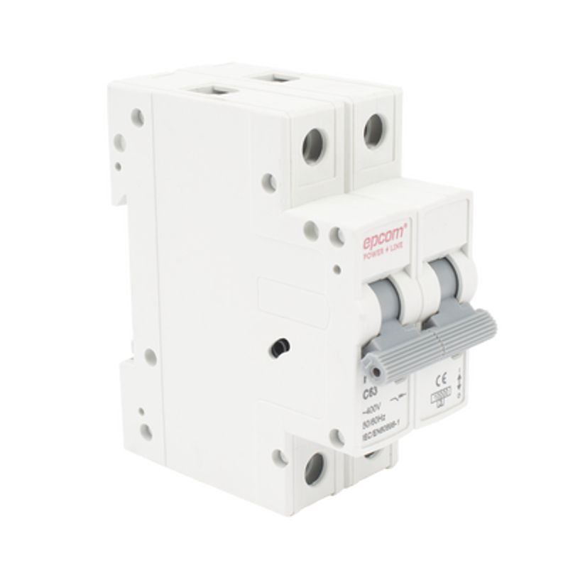 Protección Térmica/ Interruptor 2p 63 A  Corriente Alterna  400 Vca Para Aplicación Fotovoltaica Montaje Riel Din