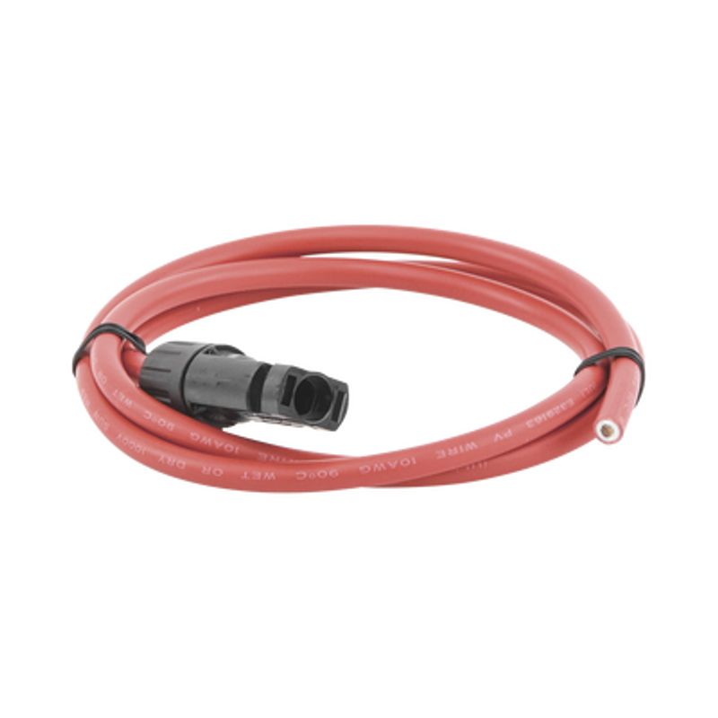 Cable Fotovoltaico 1 M Rojo Calibre 10 Awg Con Terminal Mc4m En Un Extremo