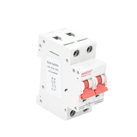 Protección Térmica/ Interruptor 2p 16a  Corriente Directa  800 Vcc Para Aplicación Fotovoltaica Montaje Riel Din