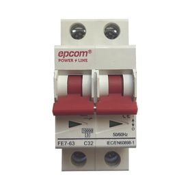 protección térmica interruptor 2p 32a  corriente alterna  400 v ca para aplicación fotovoltaica montaje riel din174918