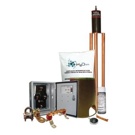Kit De Tierra Fisica Modelo Tg45k Con Electrodo Magnetoactivo 50 X 11.5 Cm Capacidad Max 45 Amp