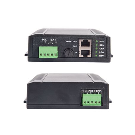 controlador solar poe entrada 12 vcc hasta un panel solar de 125 watts salida poe pasivo en 24 vcc hasta 20 watts máximo65438