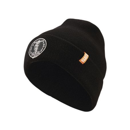 gorro negro de tejido grueso para instaladores con logo klein tools vintage213790