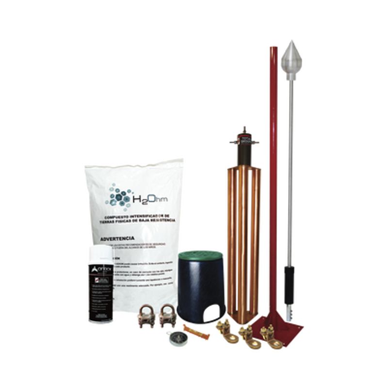 Kit Pararrayo Con Accesorios Para Protección De Diámetro De 80 M.