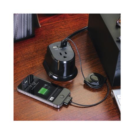 Estación De Carga Con Voltaje De Entrada 125 Vca Nema 515p Una Salida Nema 515r Y 2 Puertos Usb (2.1 Amp Compartidos)