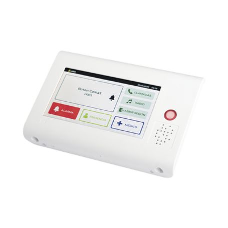 terminal de habitación ip  lector rfid 125 khz  audio bidireccional  sip  poe  pantalla táctil 7  compatible con nx1071 y nx107