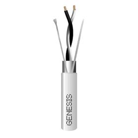 carrete de 305 metros  cable 2 x 22 awg  color blanco  blindado  plenum  trenzado para aplicaciones de transmisión de datos a a
