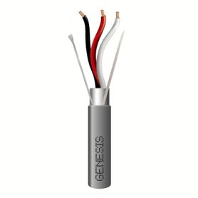 bobina de 305 metros de cable 3 x 18 awg  riser  blindado  tipo fplr cmr cl3r  color gris  para aplicaciones en sistemas de seg
