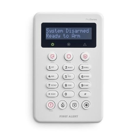teclado de seguridad vistahpkp  2 lineas alfa  pantalla personalizable  teclas de emergencia dedicadas  diseno slim  compatible