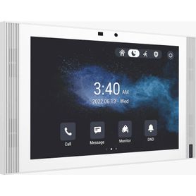 monitor color blanco de 10 ips lcd  certificado por google play store  android 12 os  wifi 6  poe   sip  entradas de alarma  ad