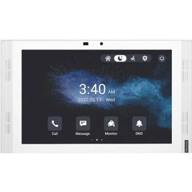 monitor color blanco de 10 ips lcd  certificado por google play store  android 12 os  wifi 6  poe   sip  entradas de alarma  ad