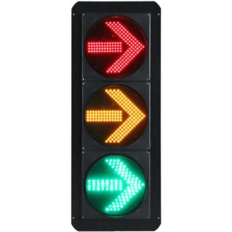 senal de tráfico vertical de giro a la derecha  leds ryg  carcasa pc y abs  ip53  transformador ac 24 v  φ 300 mm  vida útil de