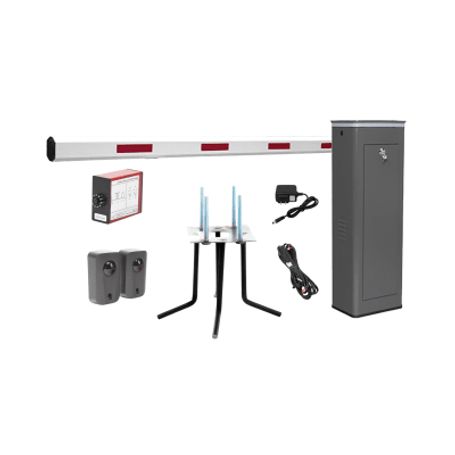 kit completo barrera izquierda xbf con corona led  brazo de 3m  incluye sensor de masa transformador lazo magnético ancla fotoc