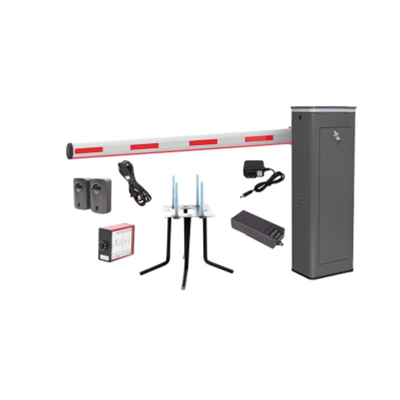 Kit Completo Barrera Izquierda Xbf Con Corona Led / Brazo Iluminado De 3m / Incluye Sensor De Masa Transformador Lazo Magnético 