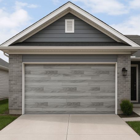 Puerta De Garage De Alta Calidad / Estilo Americano / Acabado Laminado Premium / Color Gris / 20x7 Pies.