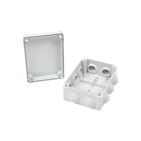 caja de derivación de pvc autoextinguible con 10 entradas tapa y tornillo de media vuelta de 14 150x110x70 mm para exterior ip5