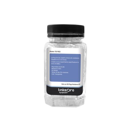 Bote Con 100 Plugs Pass Through Rj45 Cat6 Sin Blindaje Chapado De Oro A 30 Micras Para Durabilidad Extrema