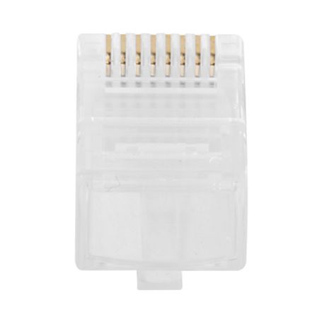 Bote Con 100 Plugs Pass Through Rj45 Cat6 Sin Blindaje Chapado De Oro A 30 Micras Para Durabilidad Extrema